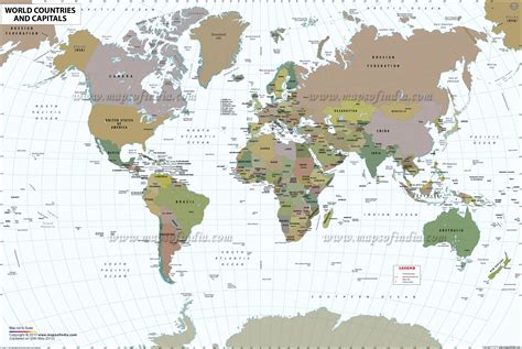Free World Map With Capitals