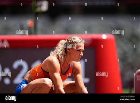 Lieke Klaver participating in the semi-final of the 400 meters of the Tokyo 2020 Olympic Games ...