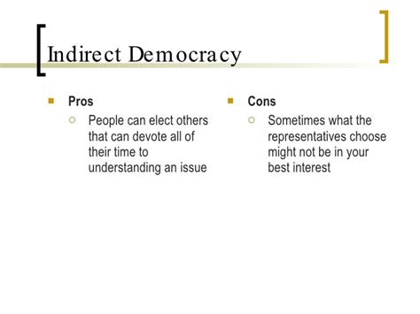 Direct Vs. Indirect Democracy