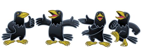 set cartoon character of funny crow 23155062 Vector Art at Vecteezy