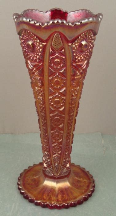 Imperial Glass Vintage Red Carnival 8 Inch Vase 1950s-