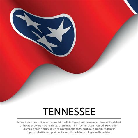 Waving flag of Tennessee is a state of USA on white background. 11442982 Vector Art at Vecteezy