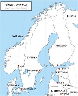 Free PDF maps of Scandinavia