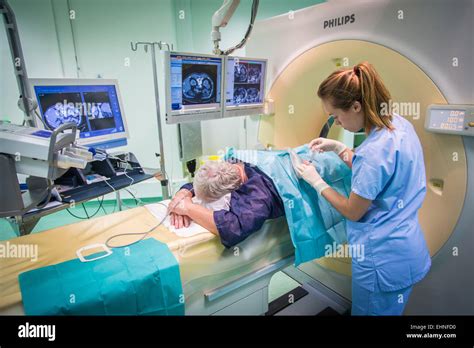 CT scan-assisted biopsy, Saint-Louis hospital, Paris, France Stock Photo - Alamy