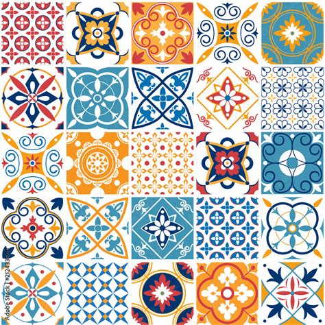 Portugal seamless pattern. Vintage mediterranean ceramic tile texture ...