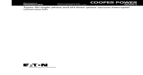 (Download PDF) 4H single-phase and 6H three-phase recloser vacuum ...€¦ · Types 4H single-phase ...