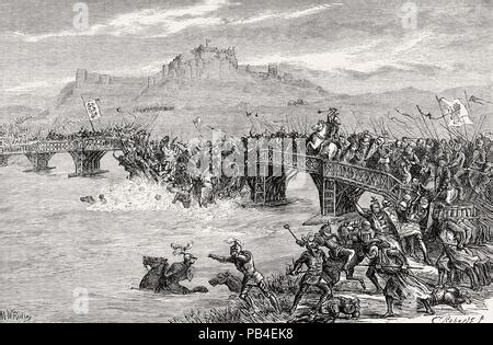 Battle Stirling Bridge 1297 Andrew Moray William Wallace river crossing water Solider fighting ...