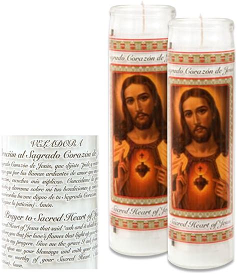 Amazon.com: Catholic Prayer Candles Set Of 2 Religious Candles Real Wax (White Poured, Unscented ...