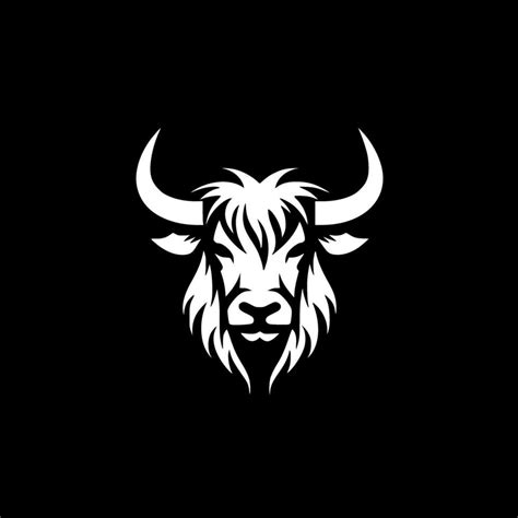 Highland Cow, Black and White Vector illustration 25738615 Vector Art at Vecteezy