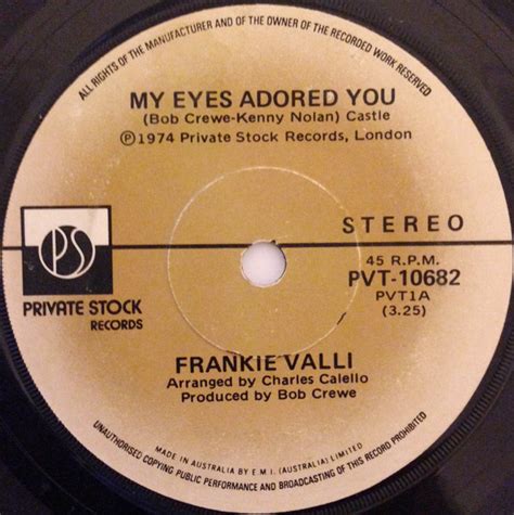 Frankie Valli - My Eyes Adored You (1974, Vinyl) | Discogs