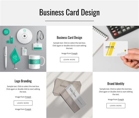 Business card design HTML Template