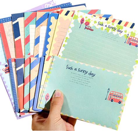 Amazon.com : Stationary Paper and Envelopes Set Random Color Pack of 32Pcs Lovely Writing ...