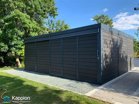 Europort w/ sliding door installed in Kent | Kappion Carports & Canopies