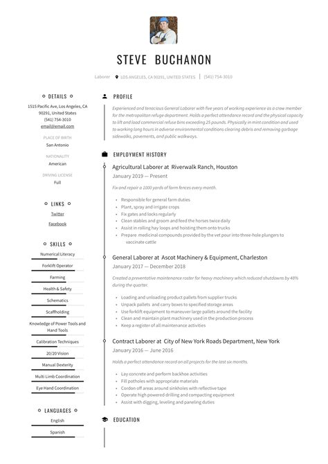 General Laborer Resume & Writing Guide | +12 Free Templates | 2019