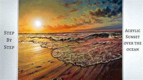 Ocean Sunset STEP by STEP Acrylic Painting (ColorByFeliks) - YouTube