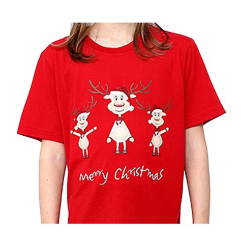 Kids Christmas T Shirt 100% Cotton Xmas Tee Boys Girls Red White Tshirt | eBay