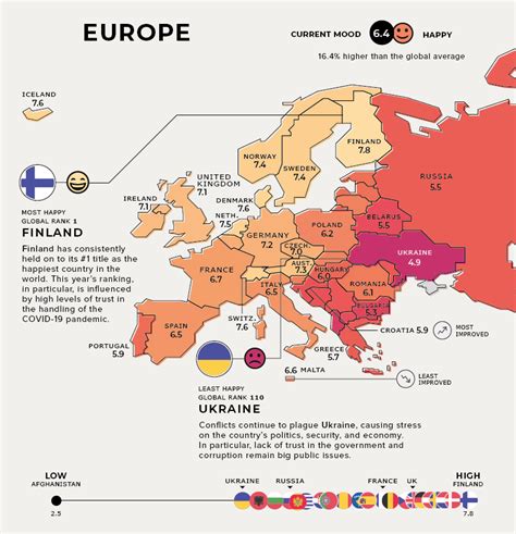 Mapped: Global Happiness Levels In 2021