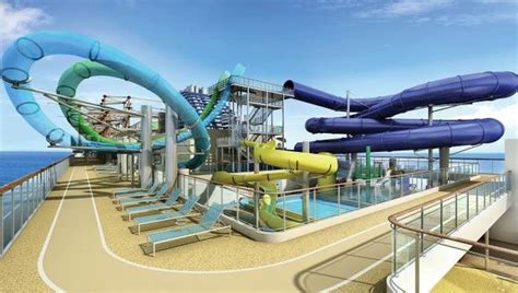 An artist's drawing of the Aqua Park planned for Norwegian Cruise Line ...