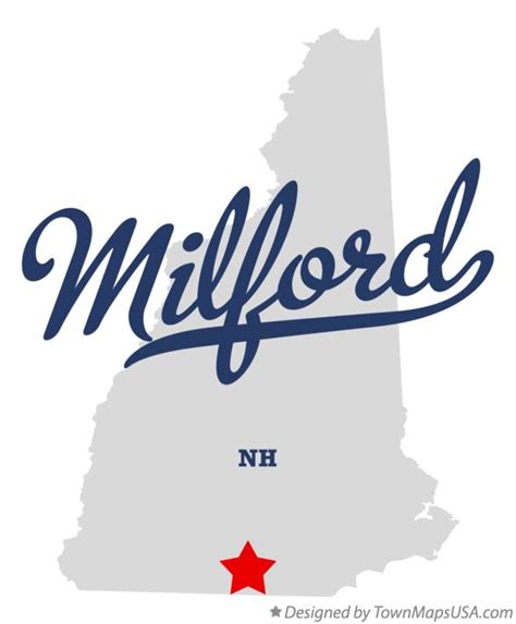 Map of Milford, NH, New Hampshire