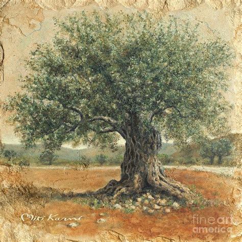 Ancient olive tree Poster by Miki Karni | Olive tree painting, Olive tree, Tree drawing