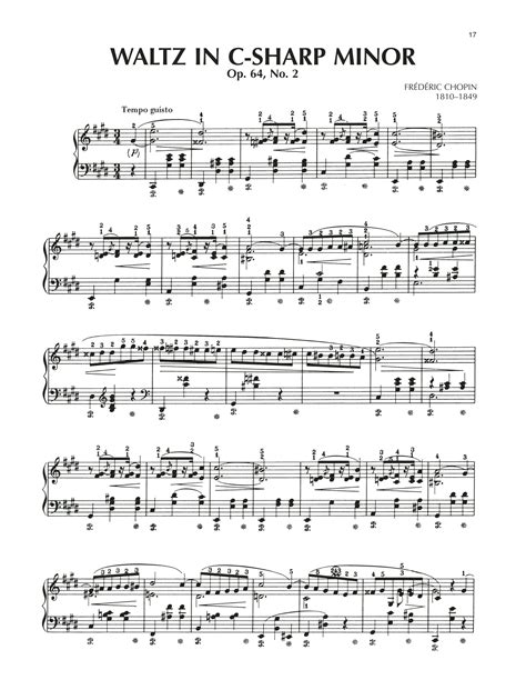 Frederic Chopin "Waltz In C-Sharp Minor, Op. 64, No. 2" Sheet Music Notes | Download PDF Score ...