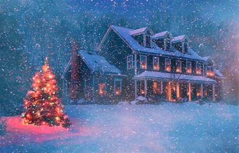 Christmas Houses Desktop Wallpapers - Top Free Christmas Houses Desktop Backgrounds ...