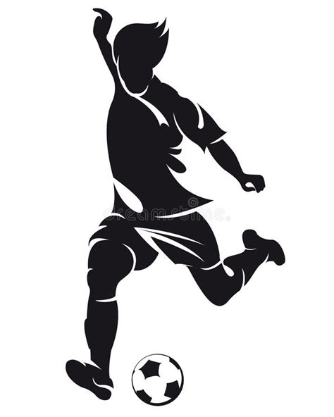 Vector Football (soccer) Player Silhouette Stock Vector - Illustration of isolated, clip: 23350199