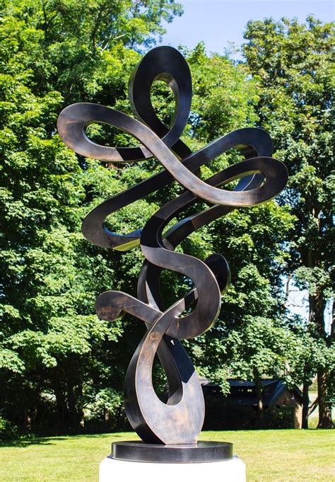 Kevin Barrett Abstract Sculpture - Revolve Fabricated Bronze Outdoor ...