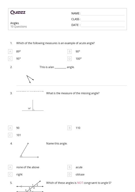 50+ Angles worksheets for 4th Grade on Quizizz | Free & Printable