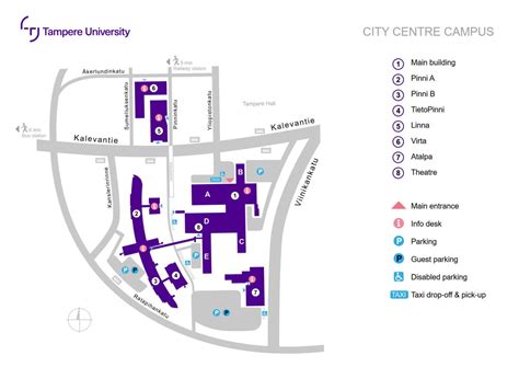 Map of city centre campus | Tampere universities