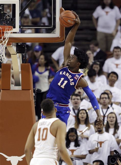 Kansas Jayhawk Josh Jackson dunk during KU 77-67 win at Texas 2/25/17 for outright sole Big 12 ...