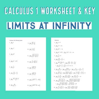 Limits at Infinity Worksheet & KEY (Calculus 1 handout) | TPT