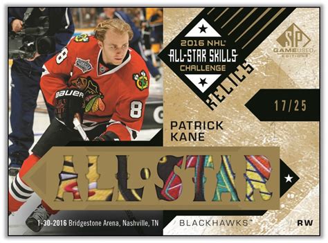 2016-17 SP Game Used NHL Hockey Cards Checklist