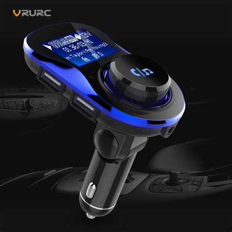 Bluetooth Wireless Adapter Car Kit with Dual USB Charging Ports 1.4 inch LCD Display and Hands ...