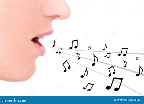 Music Concept - Close Up Of Female Mouth Singing Over White Stock Photo ...