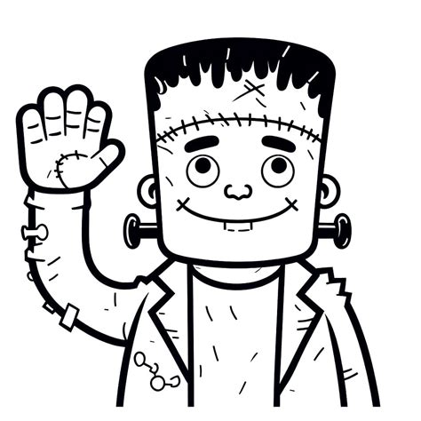 Friendly Frankenstein coloring page - Download, Print or Color Online for Free