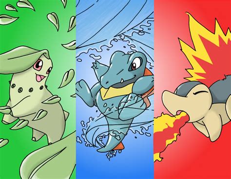 Gen 2 Starters by DrakenFlameskull on DeviantArt