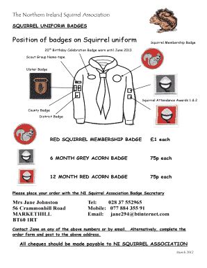 Squirrel Scout Badge Placement - Fill Online, Printable, Fillable ...