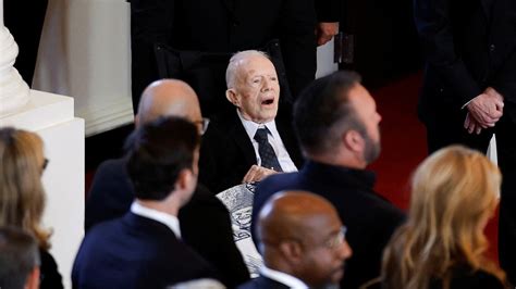 Jimmy Carter attends memorial service for wife of 77 years, Rosalynn ...