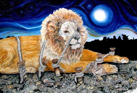 Aesop Tale "The Lion & The Mouse" - by Lisa Morgan from Aesops Fables art exhibit