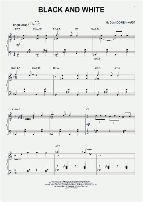 Black And White Piano Sheet Music | OnlinePianist