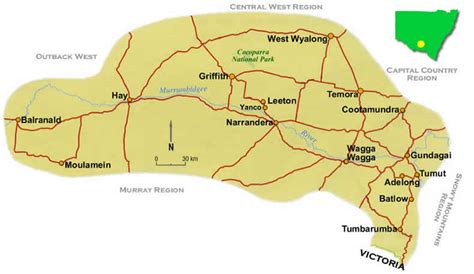 Riverina NSW Road Map