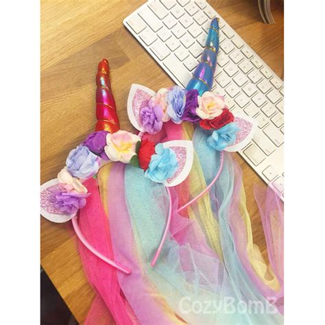 Rainbow Unicorn Headband with Tulle Mane, pack of 2 - $8.99 on Amazon!