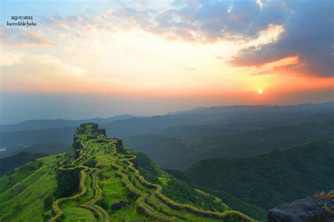 View of the Sahyadri mountains atop the Rajgad fort. #Maharashtra # ...