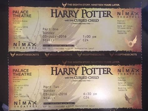 1 ticket for part 1&2 of Harry Potter and the cursed child | in Shoreham-by-Sea, West Sussex ...