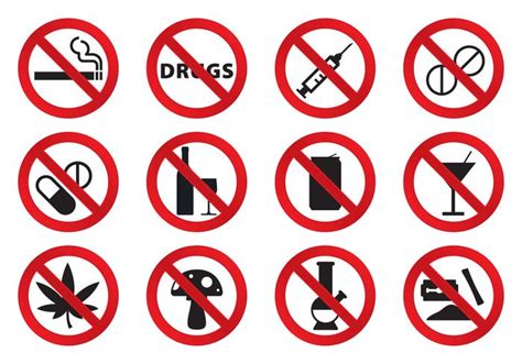 No Drugs Icons 97610 Vector Art at Vecteezy