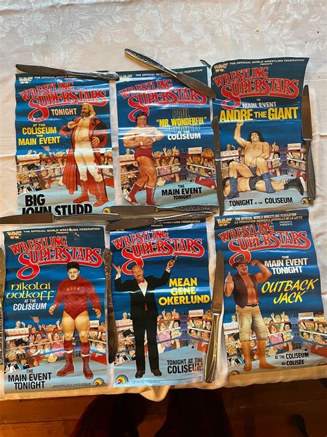 Lot of Six 80s WWF Wrestling Superstars Posters 1985 World Wrestling ...