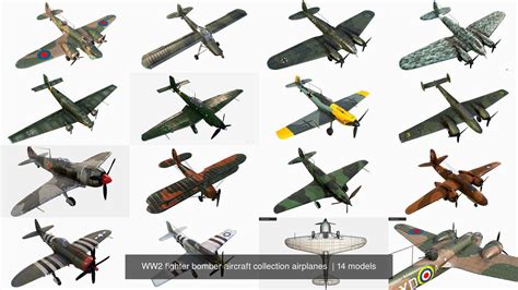 WW2 fighter bomber aircraft collection airplanes VR / AR / low-poly | CGTrader