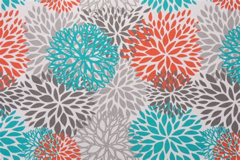 Premier Prints Blooms Outdoor Fabric in Pacific