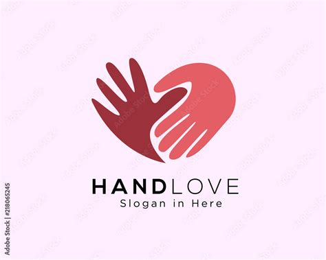 hand love logo, love care logo, heart care logo Stock Vector | Adobe Stock